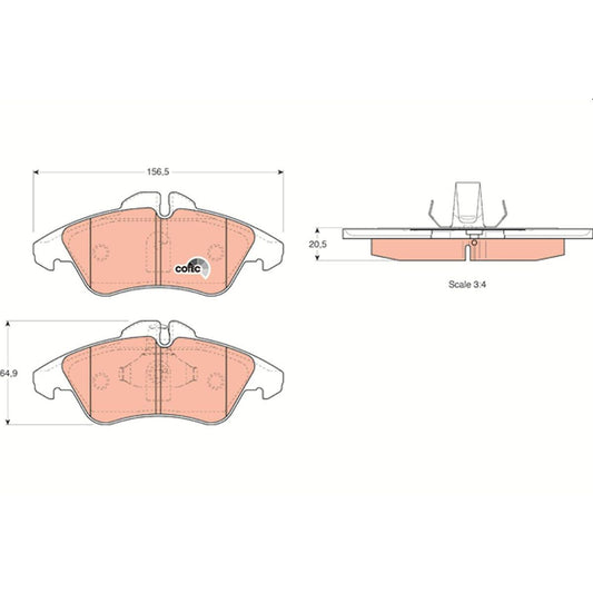 TRW Cotec Brake Pad Set Rear GDB1220