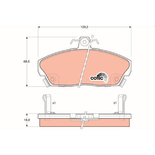 TRW DTEC Brake Pad Set GDB496