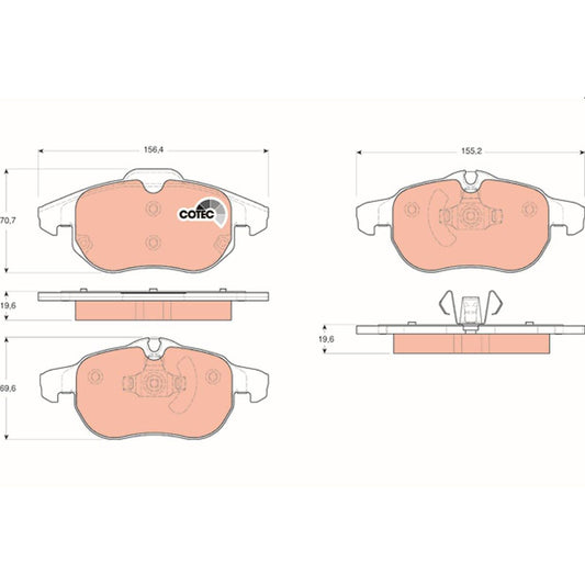 TRW Cotec Brake Pad Set Front GDB1613