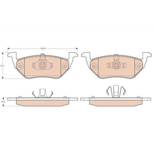 TRW Cotec Brake Pad Set Front GDB1754