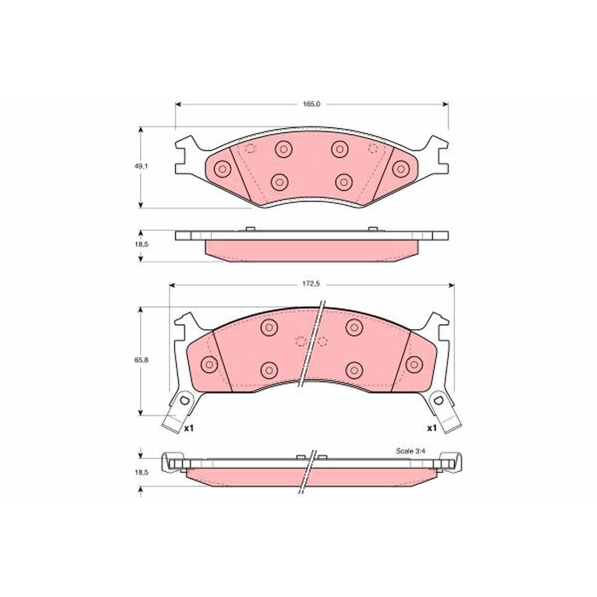 TRW Cotec Brake Pad Set Front GDB3123