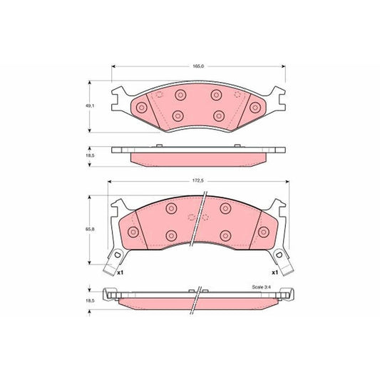 TRW Cotec Brake Pad Set Front GDB3123