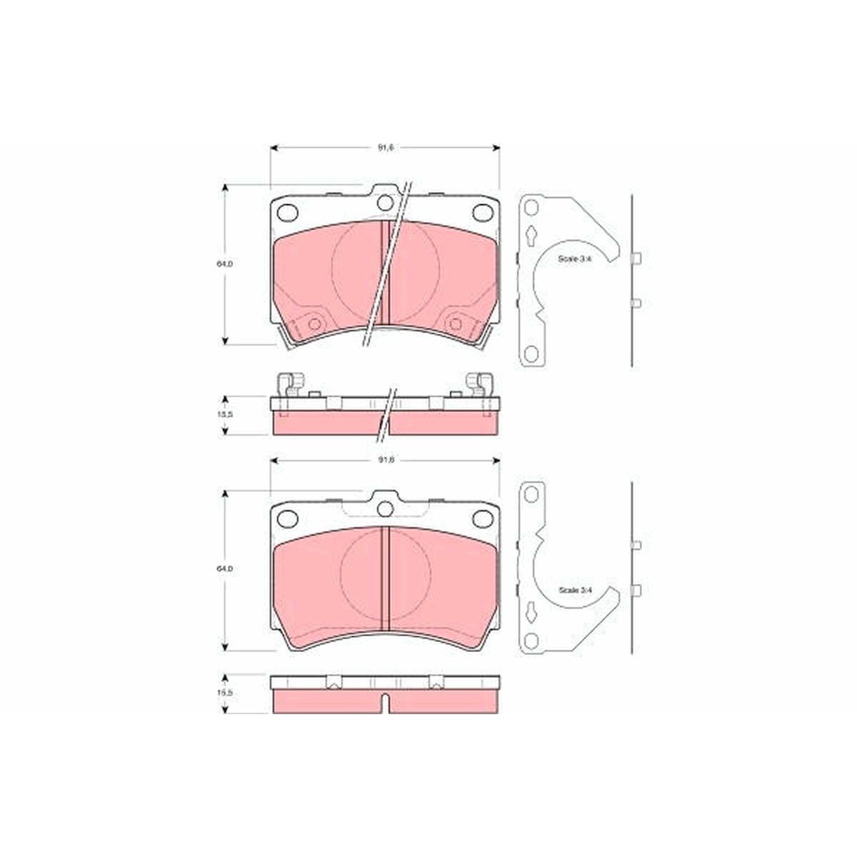 TRW Brake Pad Set GDB3252