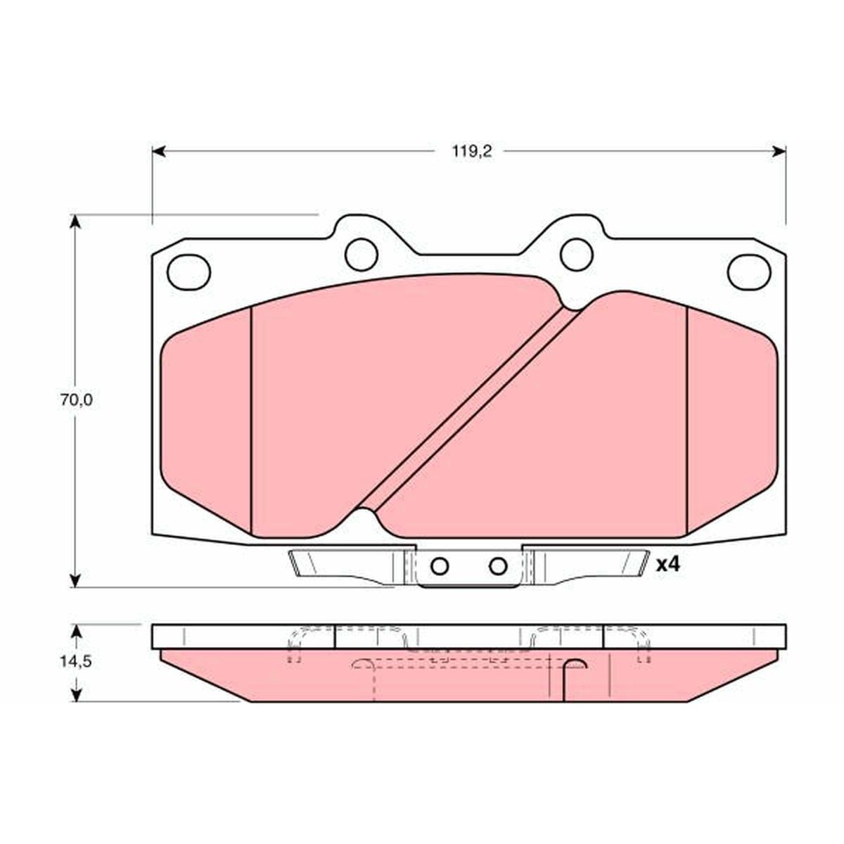 TRW Cotec Brake Pad Set Front GDB3131