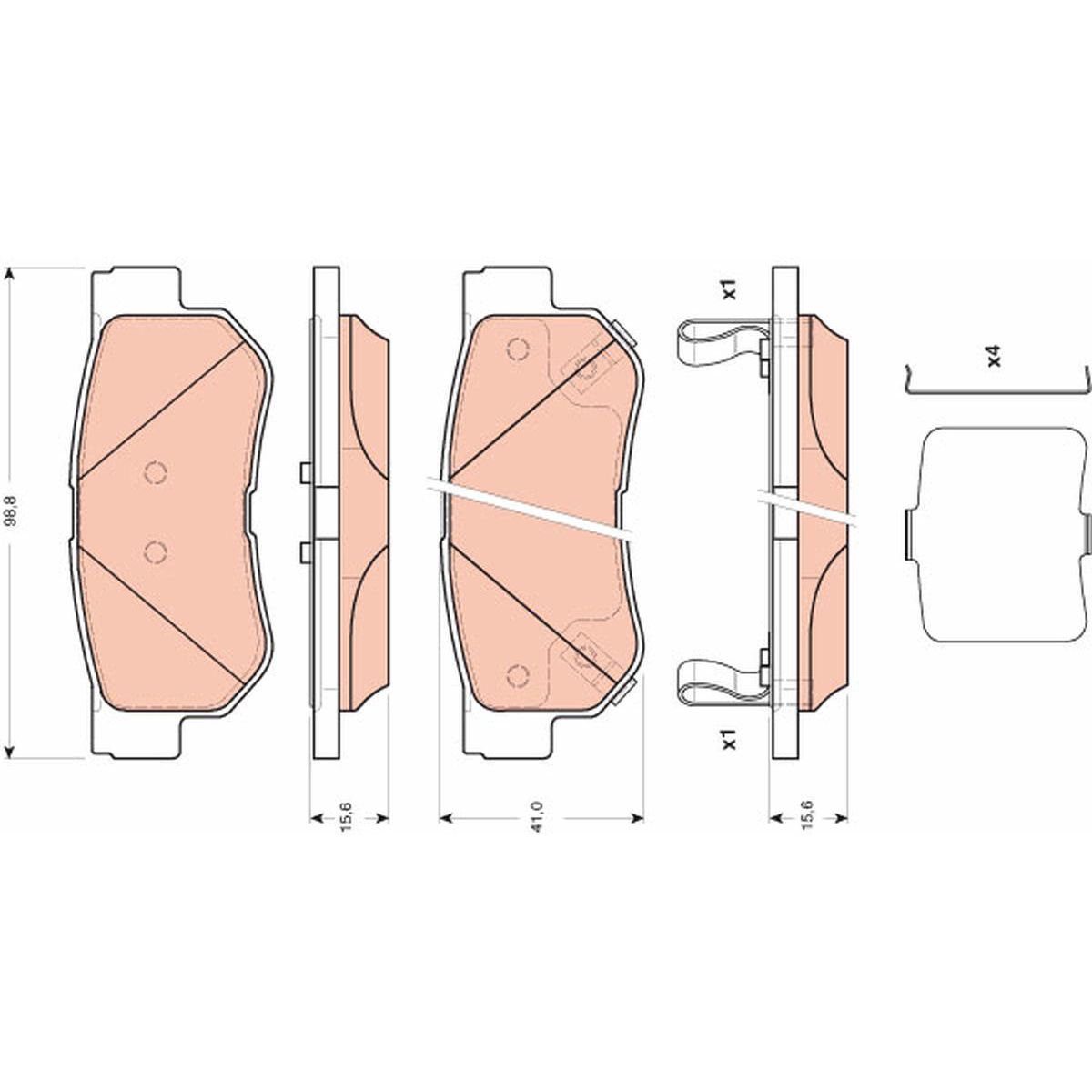 TRW Cotec Brake Pad Set Rear GDB3432