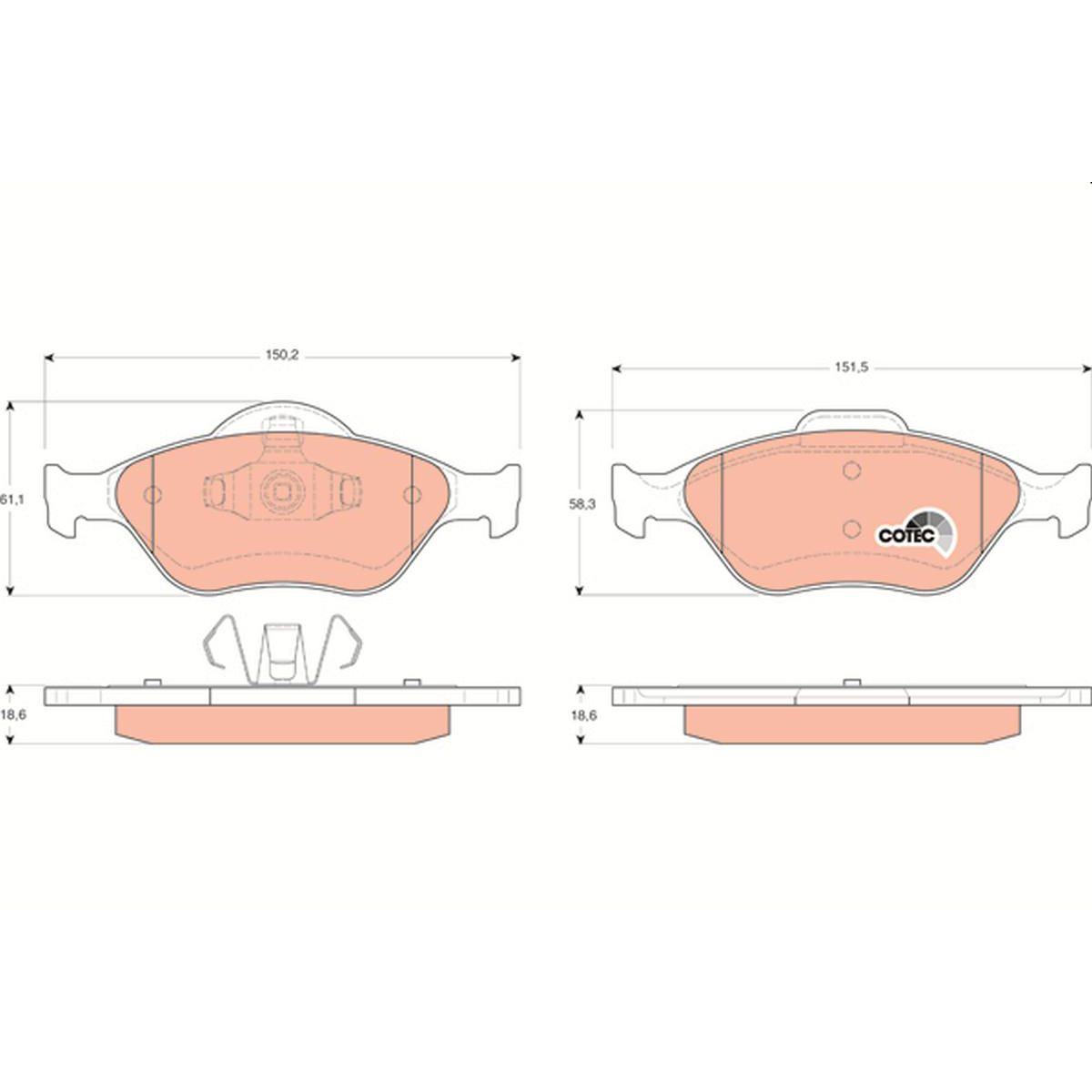TRW Cotec Brake Pad Set Front GDB1419