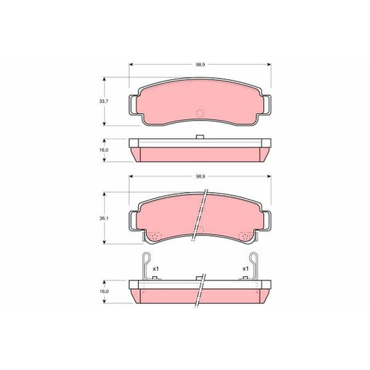 TRW Cotec Brake Pad Set Rear GDB1014