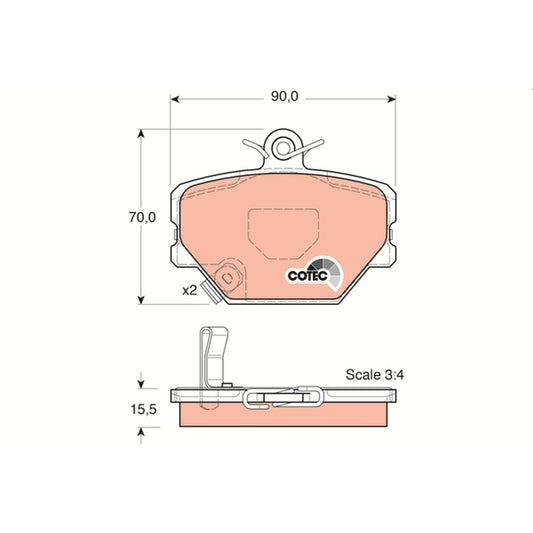 TRW Cotec Brake Pad Set Front GDB1365