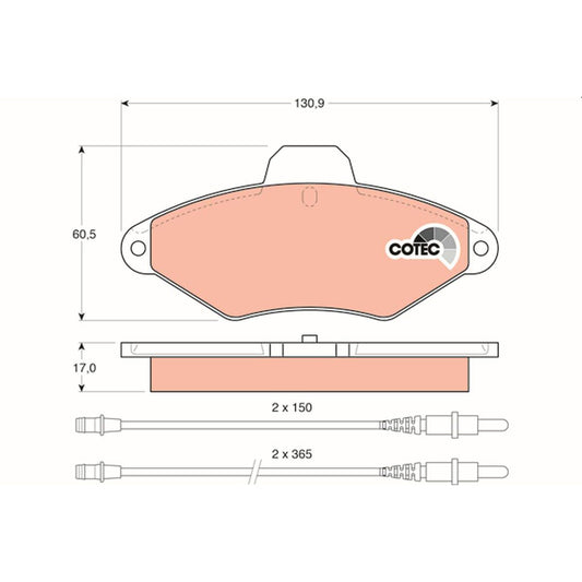 TRW Cotec Brake Pad Set GDB1101