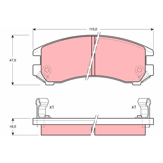 TRW Cotec Brake Pad Set Front GDB882