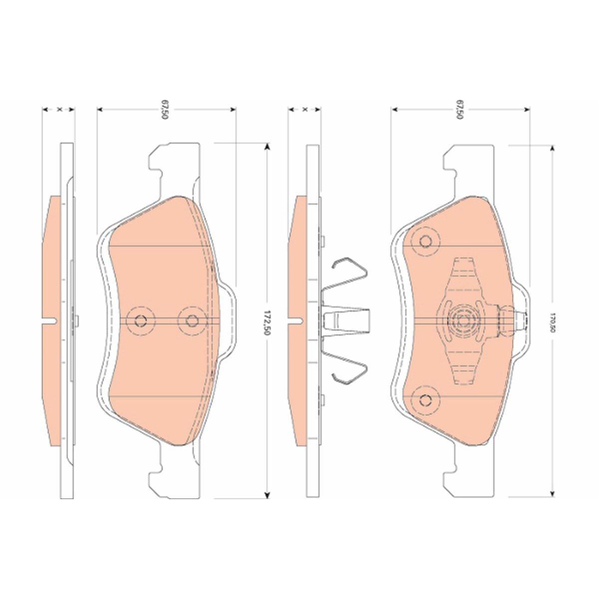 TRW Cotec Brake Pad Set Front GDB1752