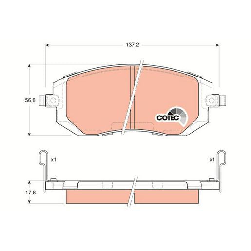 TRW DTEC Brake Pad Set Front GDB3328DT