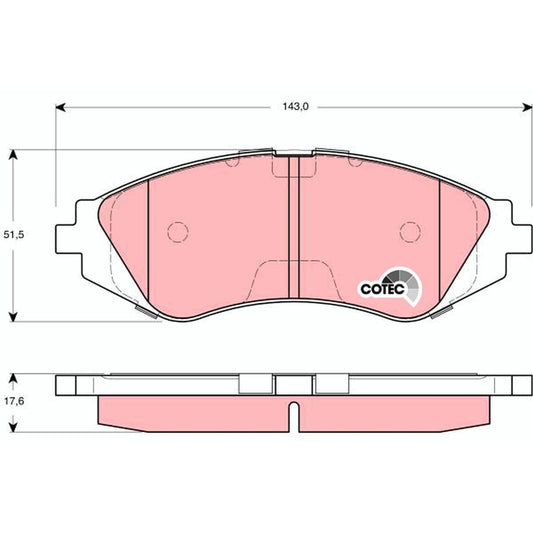 TRW DTEC Brake Pad Set Front GDB3265