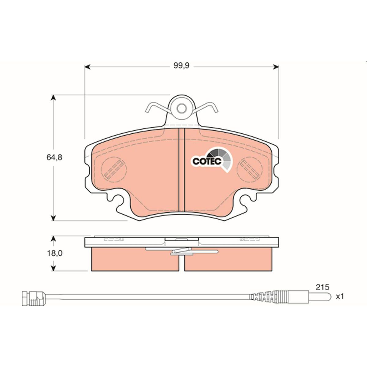 TRW Cotec Brake Pad Set Front GDB1465