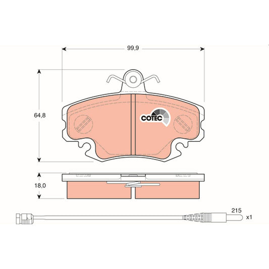 TRW Cotec Brake Pad Set Front GDB1465