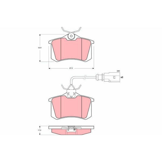 TRW Cotec Brake Pad Set Rear GDB1417