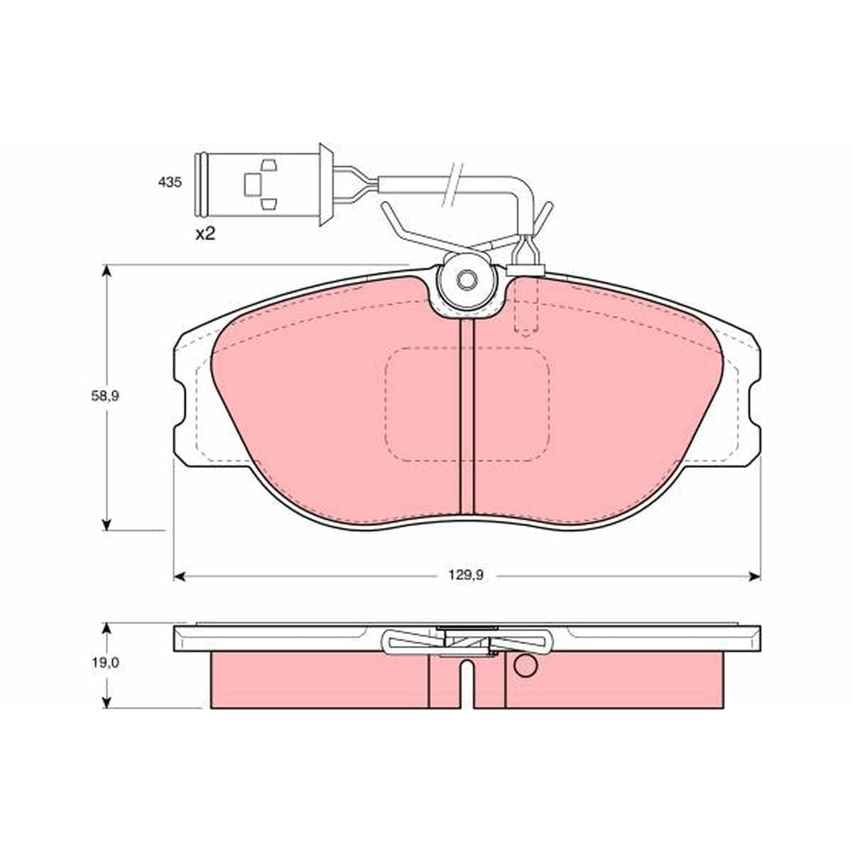 TRW Cotec Brake Pad Set Front GDB483