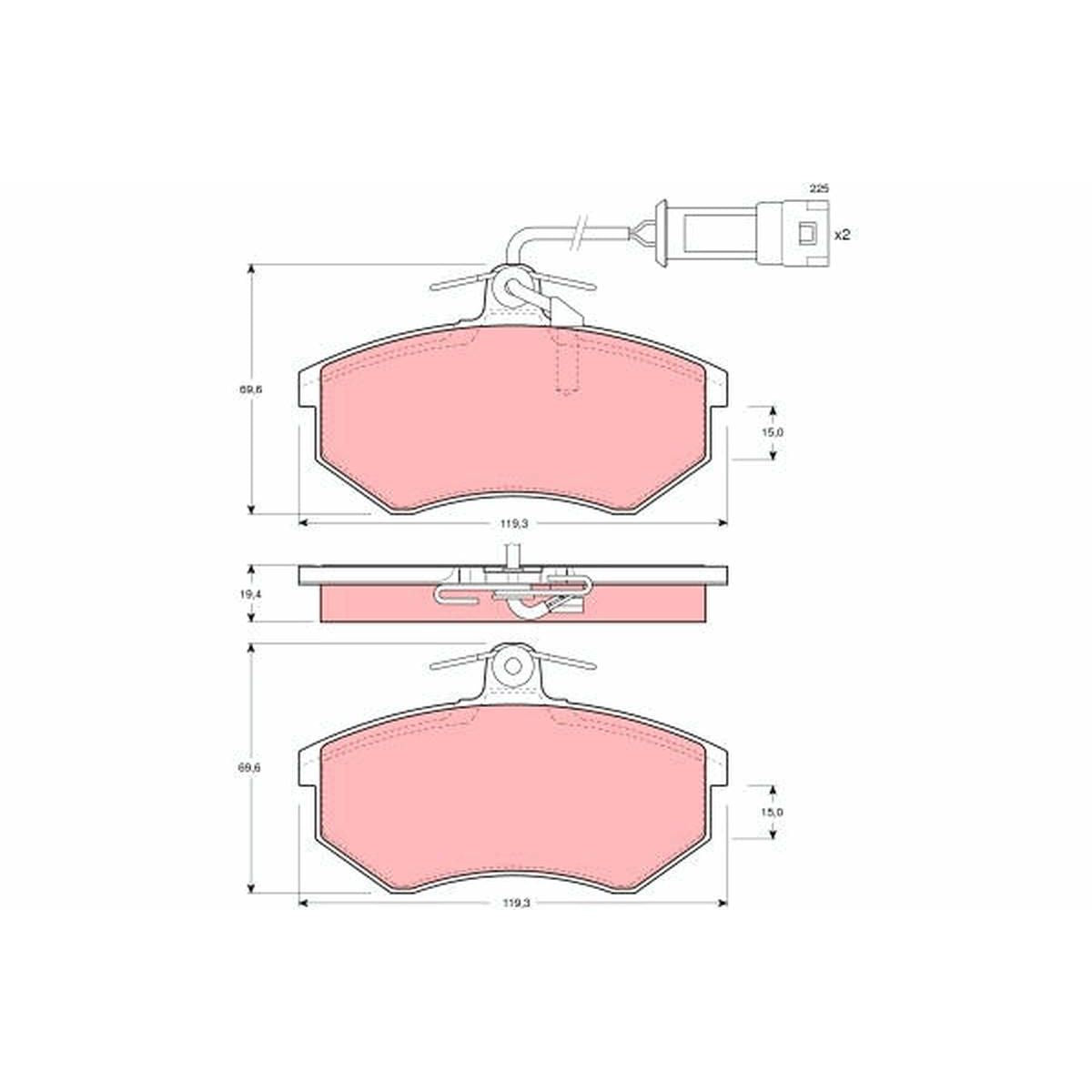 TRW Cotec Brake Pad Set Front GDB404