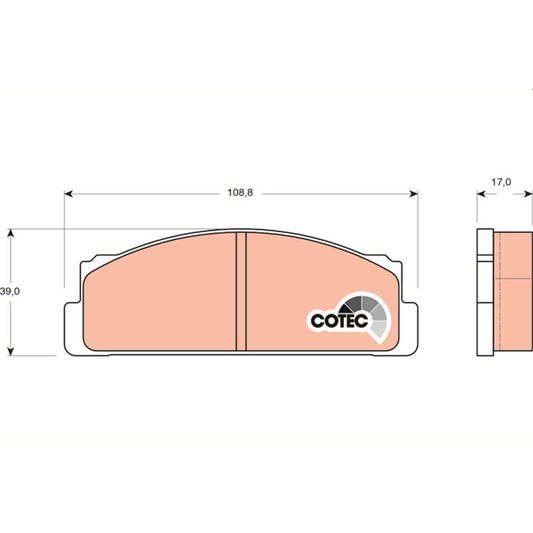 TRW Cotec Brake Pad Set Front GDB106