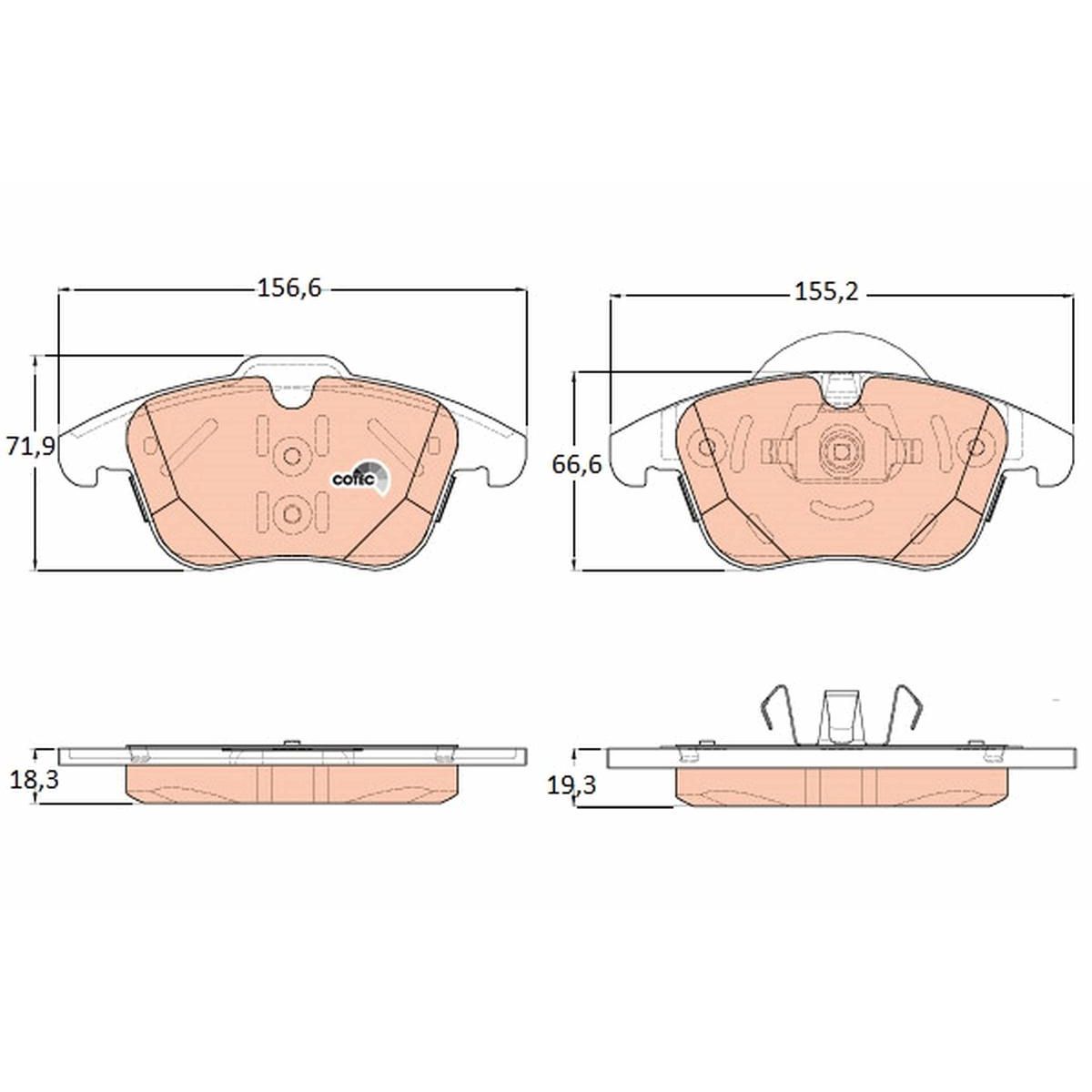 TRW Cotec Brake Pad Set GDB1925