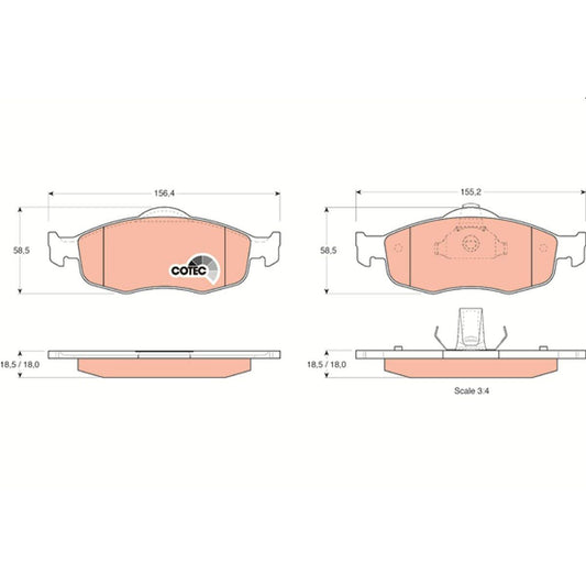 TRW Cotec Brake Pad Set GDB1107