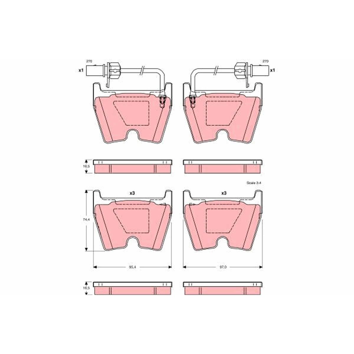 TRW Cotec Brake Pad Set Front GDB1507