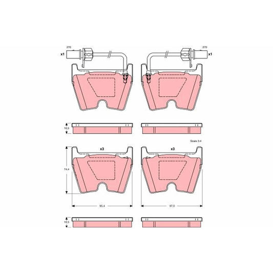 TRW Cotec Brake Pad Set Front GDB1507