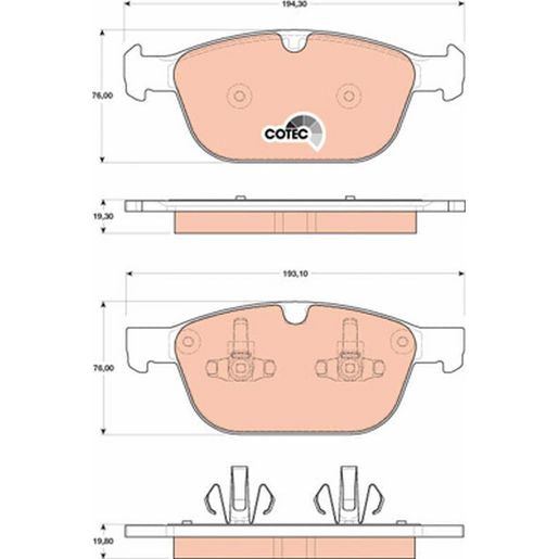 TRW Cotec Brake Pad Set Front GDB1821