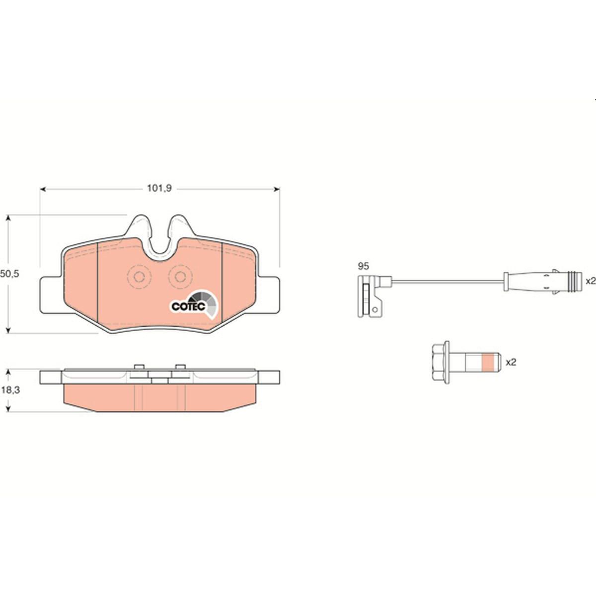 TRW Cotec Brake Pad Set GDB1601