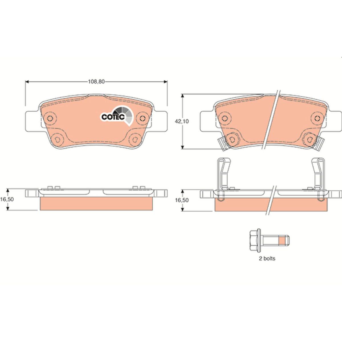 TRW Cotec Brake Pad Set GDB3446