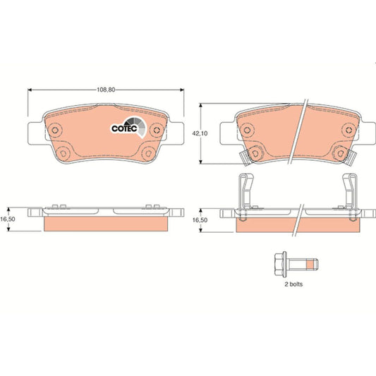 TRW Cotec Brake Pad Set GDB3446
