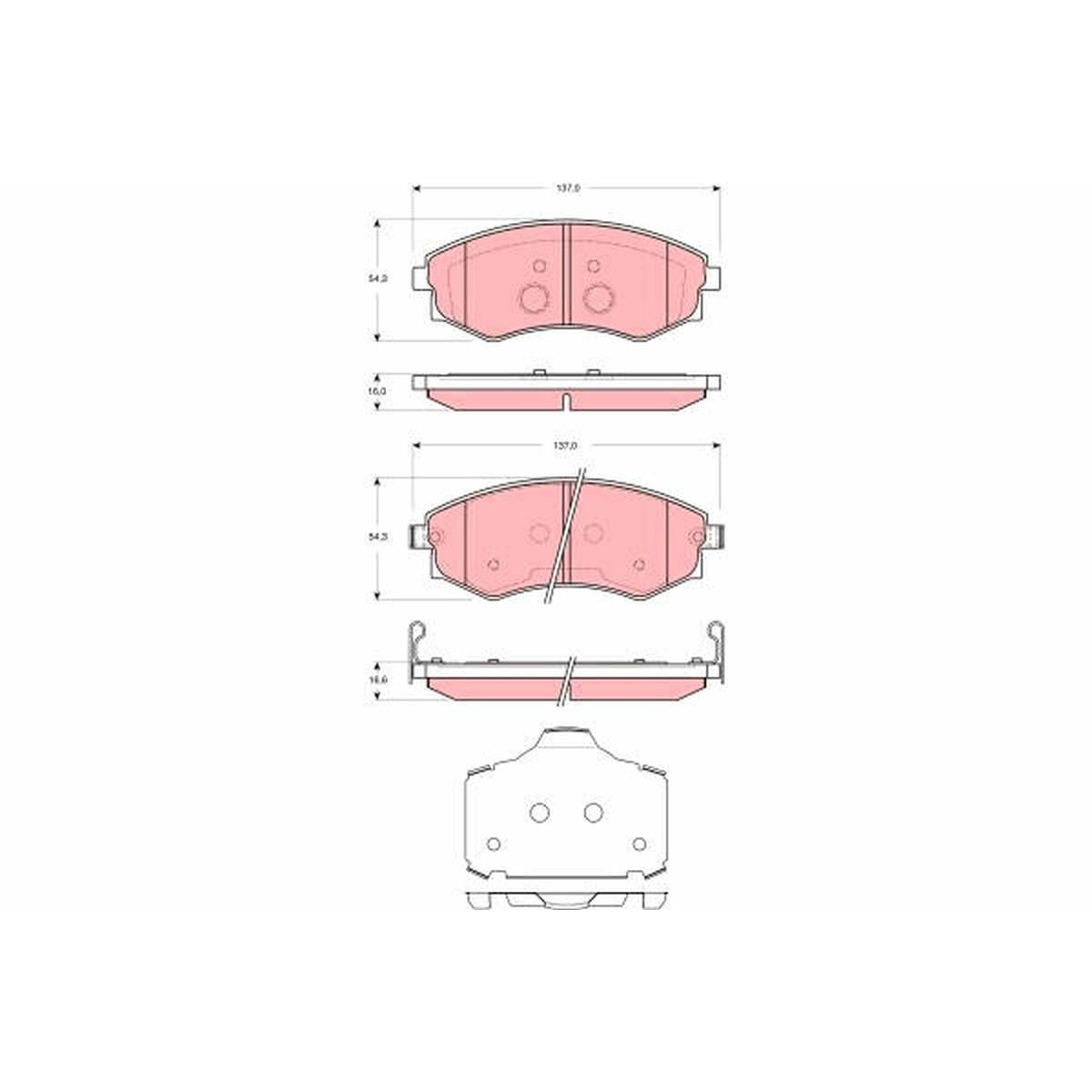 TRW Cotec Brake Pad Set Front GDB3365