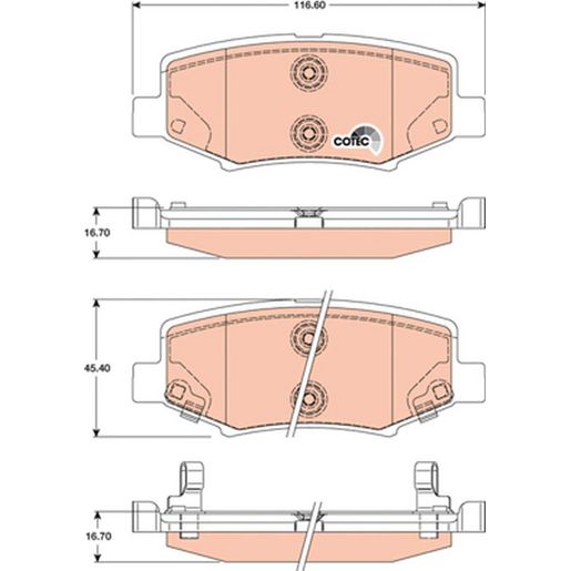 TRW Cotec Brake Pad Set GDB4145