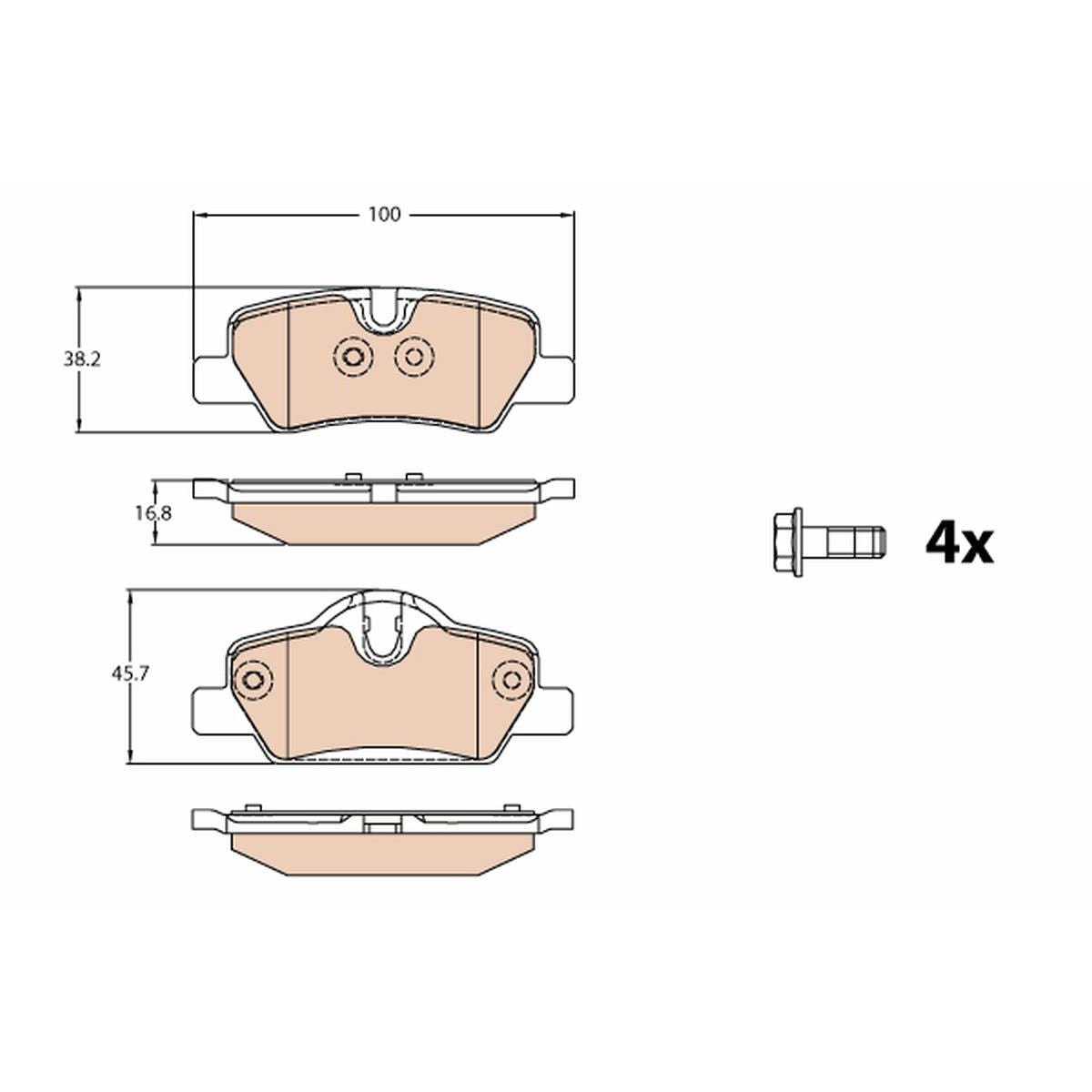TRW Cotec Brake Pad Set Rear GDB2088