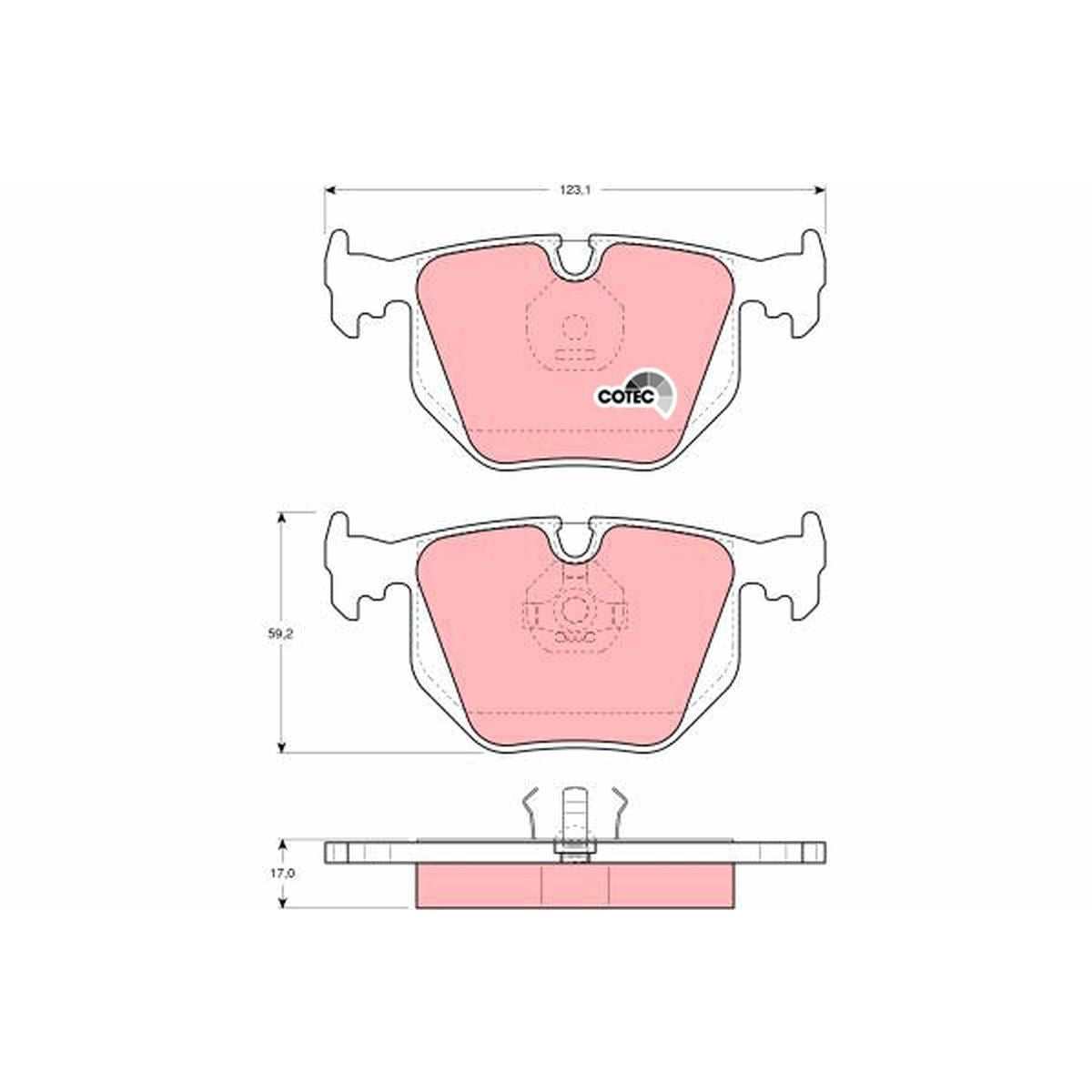 TRW Cotec Brake Pad Set Rear GDB1119