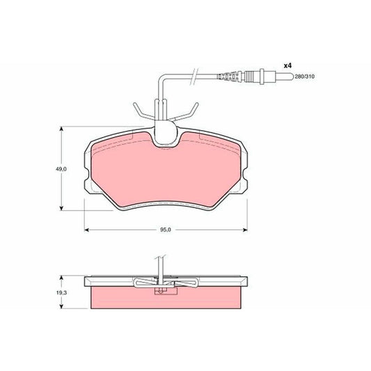 TRW Cotec Brake Pad Set Front GDB1039