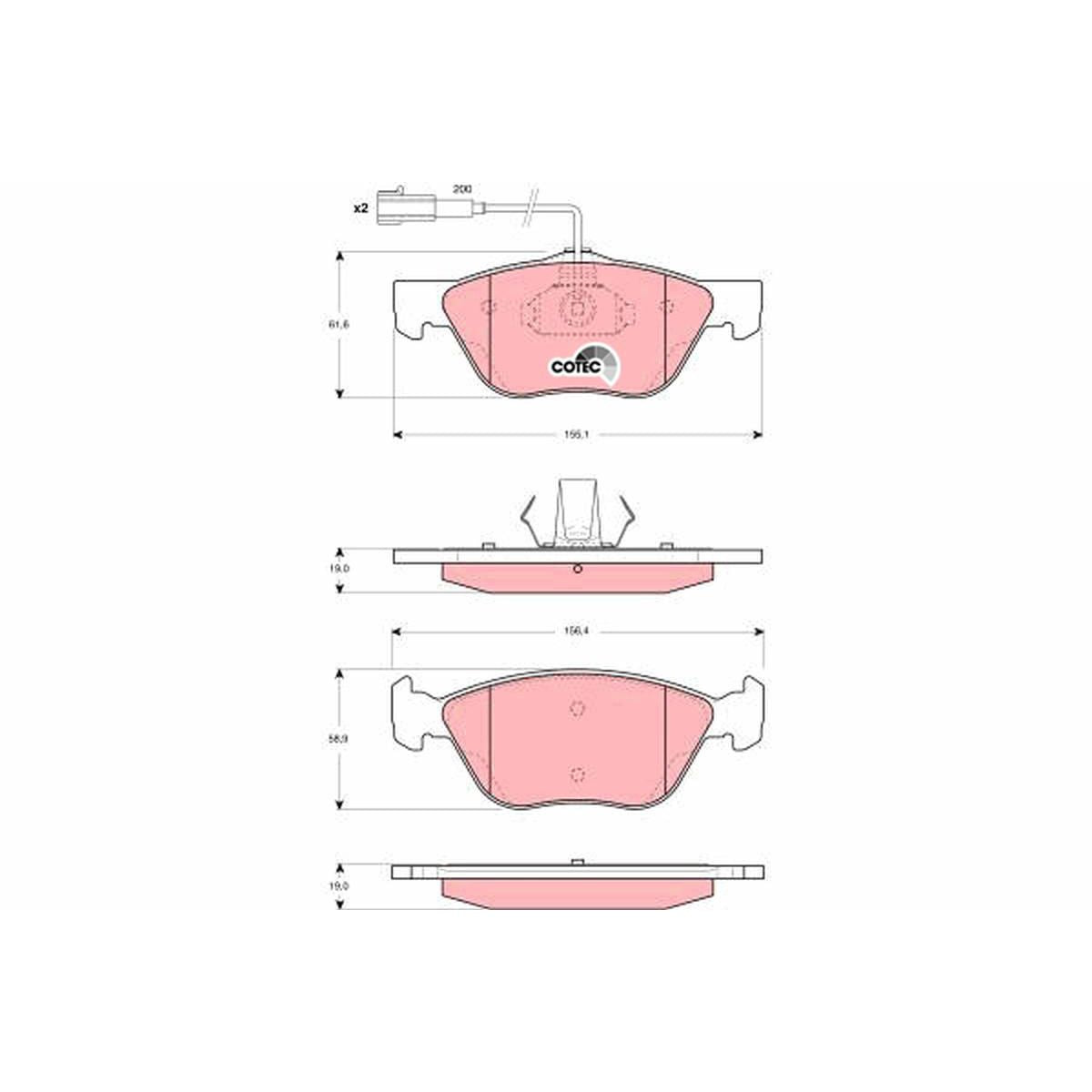TRW Cotec Brake Pad Set Front GDB1427