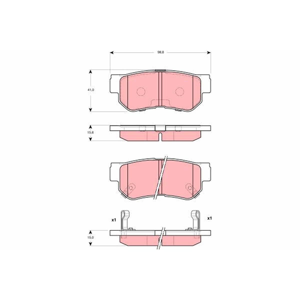 TRW Cotec Brake Pad Set Rear GDB3298