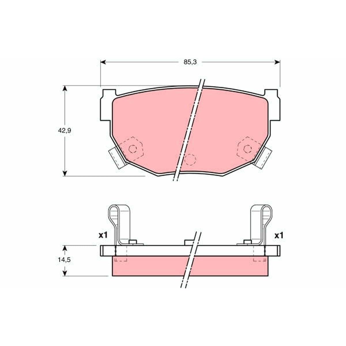 TRW Cotec Brake Pad Set Rear GDB3143