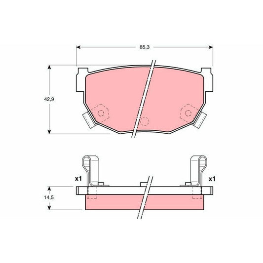 TRW Cotec Brake Pad Set Rear GDB3143