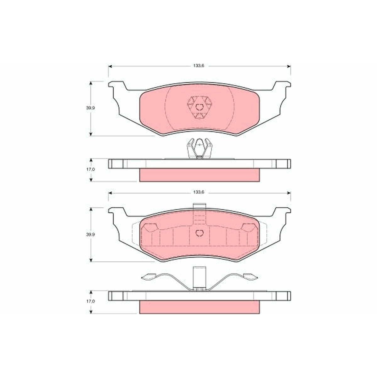 TRW Cotec Brake Pad Set Rear GDB1234