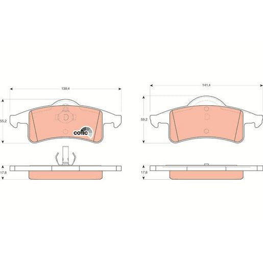 TRW DTEC Brake Pad Set Rear GDB4127DT