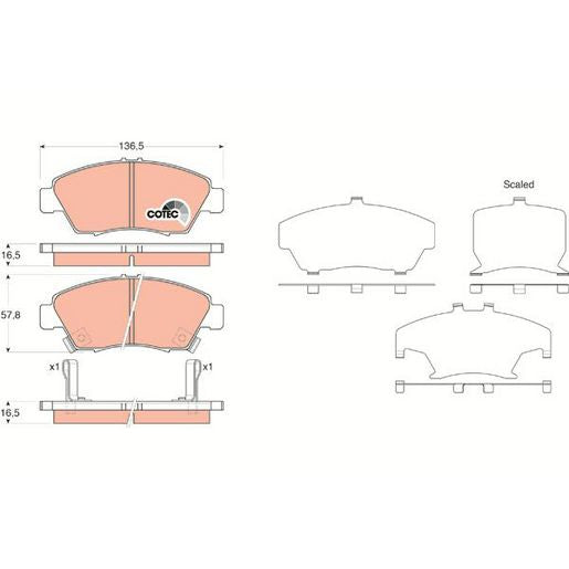 TRW DTEC Brake Pad Set Front GDB3375DT