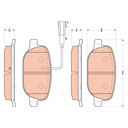 TRW Brake Pad Set With Sensor GDB1851