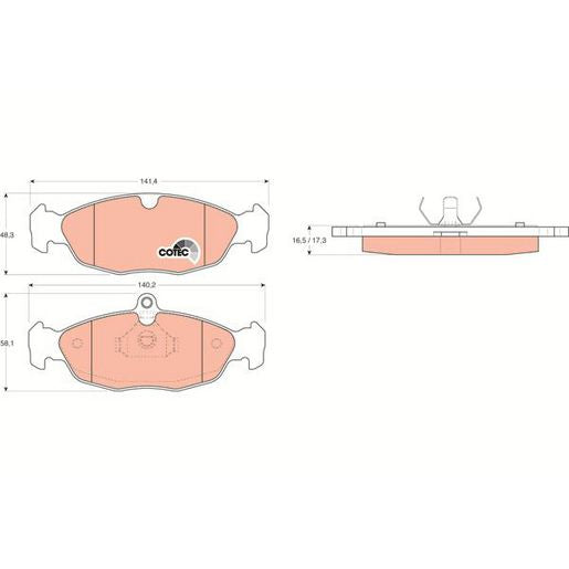 TRW DTEC Brake Pad Set Front GDB1040DT