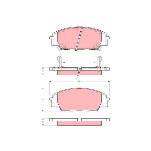 TRW DTEC Brake Pad Set Front GDB3250DT