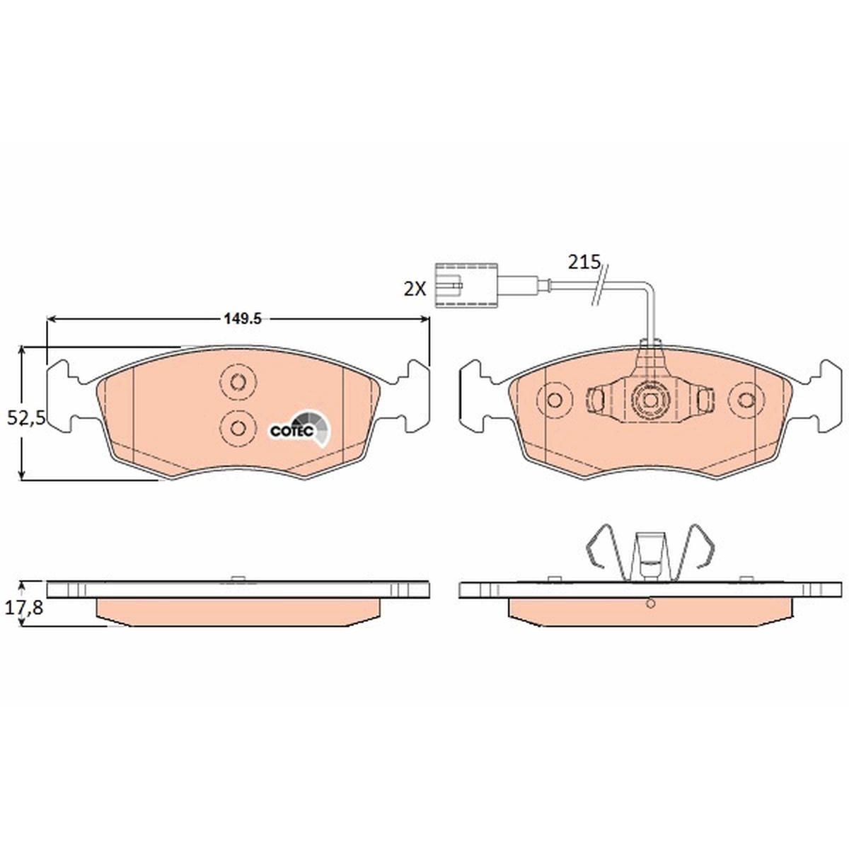 TRW Brake Pad Set With Sensor GDB1900