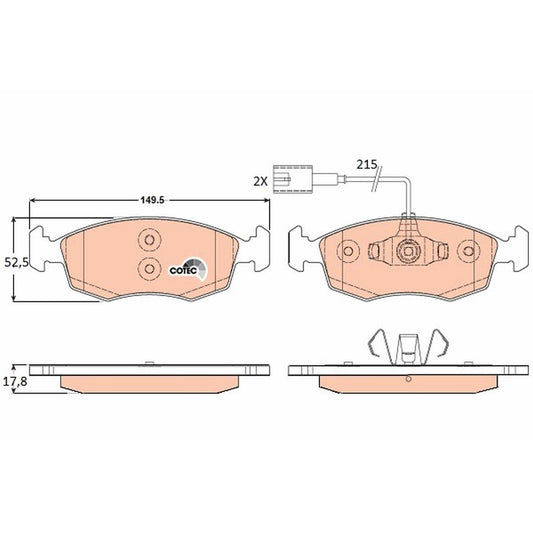 TRW Brake Pad Set With Sensor GDB1900