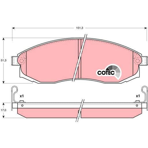TRW DTEC Brake Pad Set Front GDB3124DT