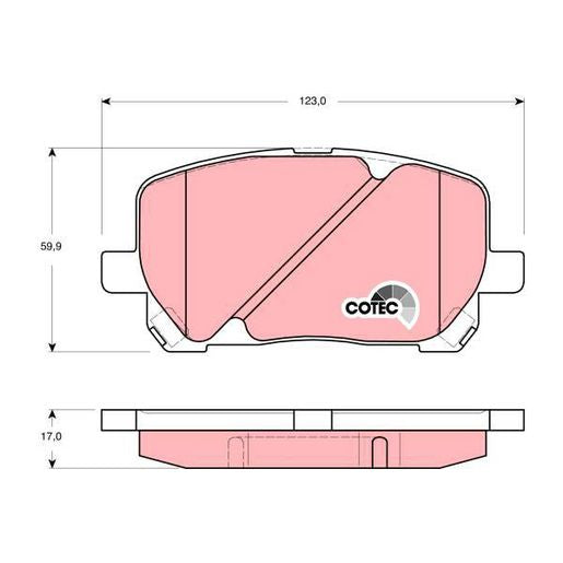 TRW DTEC Brake Pad Set Front GDB3315DT